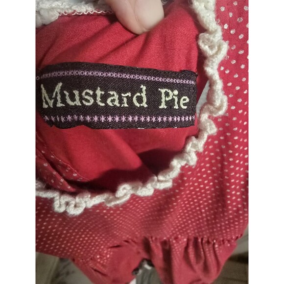 Mustard Pie Girls 4T Boutique Dress Red Polka Dot w/ Lace & Bow Trim –... - Picture 3 of 9